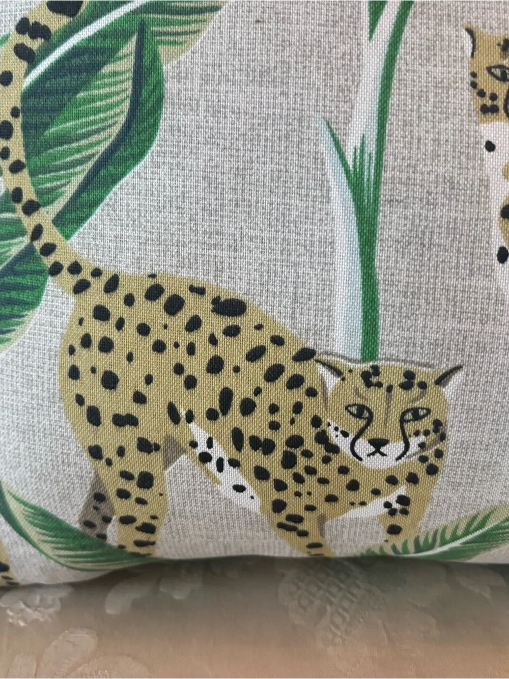 Tropical Cheetah Lumbar Support Pillow 19”x12” Home Decor Big Cat